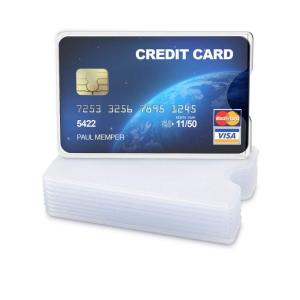 kwmobile 10x カード 保護ケース プロテクター - IDカードホルダー クリアケース 硬質ケース カード入れ カードケース -｜pasworksn