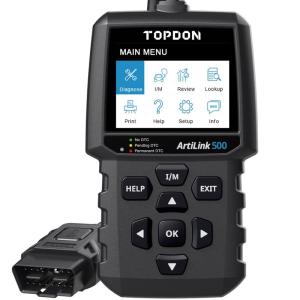 TOPDON AL500 OBD2 診断機 日本語 obd スキャンツール 12V 自動車 故障診断機 輸入車対応 全OBD2機能 コードの｜pasworksn