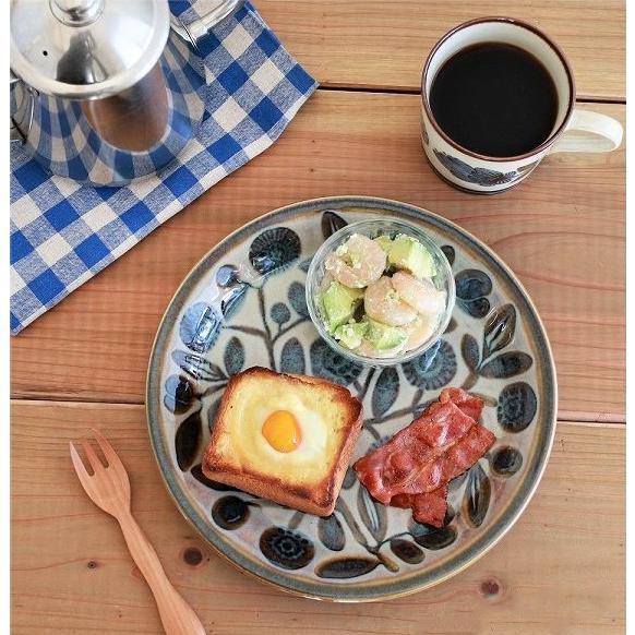 クラシコ プレート L  花とオリーブ 北欧 アンティーク調 23.5cm 美濃焼 陶器 磁器 取り...