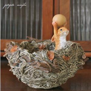 子ぶたと 小 うさぎ の木箱 置物 オブジェ ペン立て 小物入れ 雑貨