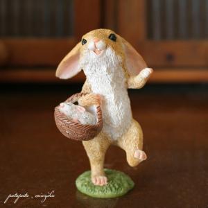 子ぶたと 小 うさぎ の木箱 置物 オブジェ ペン立て 小物入れ 雑貨