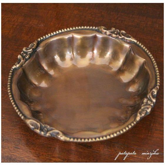 真鍮 ブラス エヴァブラストレー ラウンド プレート トレイ アンティーク調 ジュエリートレイ 店舗...