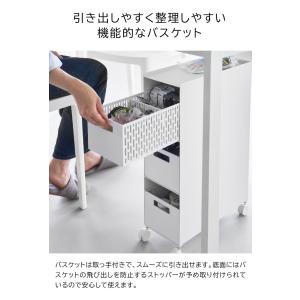 tower 山崎実業 収納バスケットワゴン タ...の詳細画像3