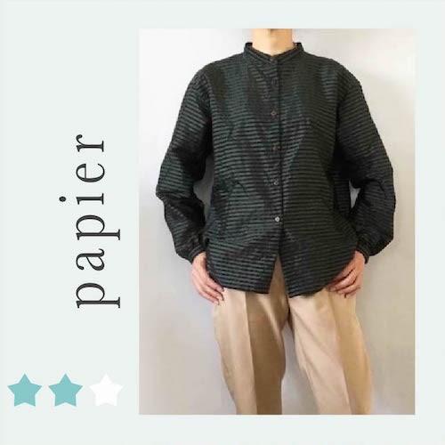 A4印刷型紙　大人の新定番 ゆったりシルエット バンドカラーシャツ 7号〜17号 型紙 ハンドメイド...