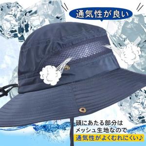 メンズ 帽子 サファリハット 紐付き メッシュ...の詳細画像3
