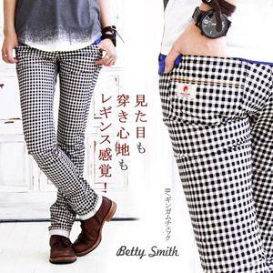 Betty Smith[ベティスミス] スレンダーステッチ 【タータン＆ギンガムチェック柄】 美脚スリムレギンスパンツ(2色) 40代 50代
