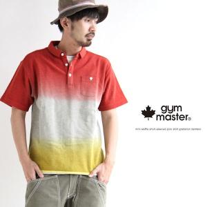 (ジムマスター) gymmaster 半袖 ポロシャツ ミニワッフル グラーデション 吸湿速乾 チビ襟 40代 50代