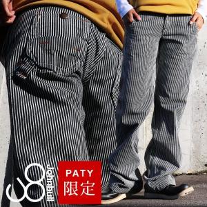 ジーンズ パンツ ストレート スレンダー ルーズストレート ヒッコリー ジーパンデニムパンツ ストライプパンツ レディース  Johnbull