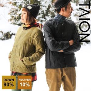 TAION ノーカラージャケット ダウンジャケット 長袖 ナイロン