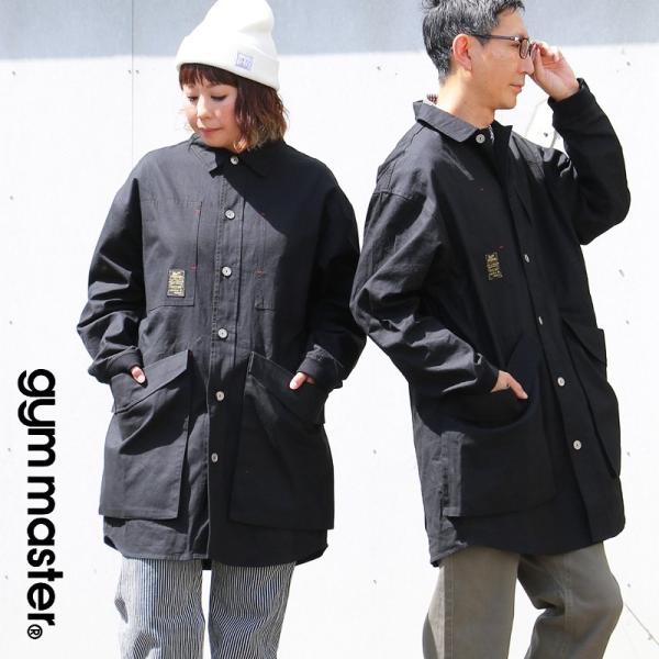 コート シャツコート ロングシャツ カバーオール モンスターポケット 袖リブ 切り替え リップストッ...