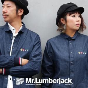 シャツ 長袖 CPO 丸襟 袖ラインリブ 切り替え 綿100％