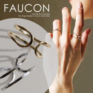 リング フォークリング 指輪 真鍮 ニッケルフリー 重ね着け  調整可能 日本製 レディース  FAUCON(Hawk company)(メール便05)｜paty