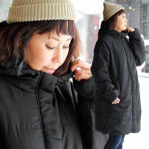コート ロング丈 ロングコート 中綿 微光沢 ポリエステル