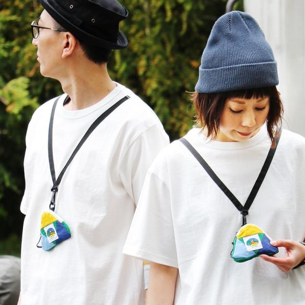 Tシャツ 半袖 クルーネック TEE ネック ポーチ モチーフ 三角 綿100 コットン ホワイト ...