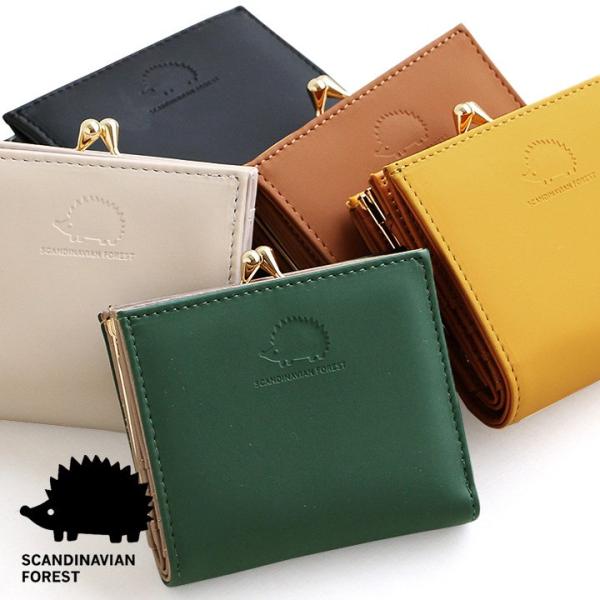 二つ折り財布 財布 ウォレット がま口 ミニ 小銭入れ 多ポケット ハリネズミ 合成皮革  PUレザ...
