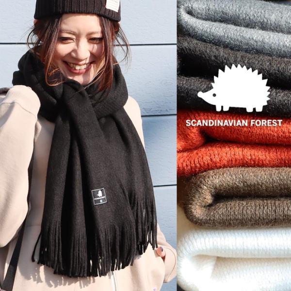 マフラー ストール メンズ レディース 大判 細ラッセル フリンジ 無地 アクリル100％ PATY...