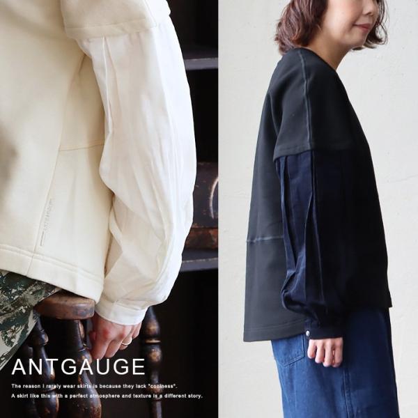 Antgauge アントゲージ トレーナー プルオーバー レディース スウェット 裏起毛 重ね着風 ...