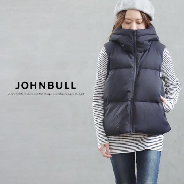 Johnbull ジョンブル ダウンベスト レディース ダウン80％ フェザー20％ アウター ハイ...