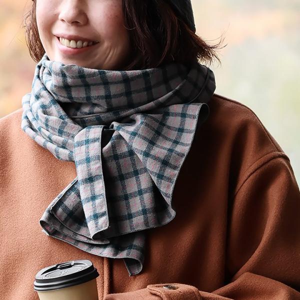 ストール スカーフ メンズ レディース チェック柄 ハンドメイド 防寒 膝掛け カジュアル PATY...