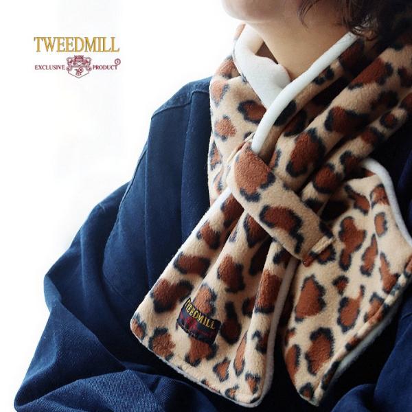 ティペット スヌード レディース フリース ポリエステル100 レオパード 無地 配色 切り替え 暖...
