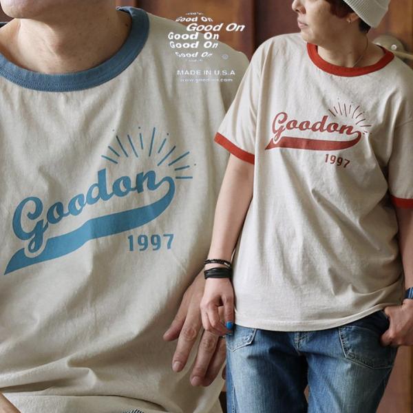 Good On グッドオン Ｔシャツ リンガーＴ 半袖 メンズ レディース クルーネック 米綿100...