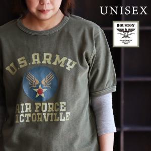 Tシャツ 半袖 メンズ レディース メッシュ コットン 綿100％ リンガー カットオフ プリント クルーネック HOUSTON ヒューストン (メール便50)｜paty