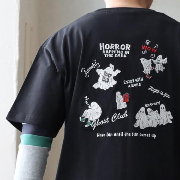 Tシャツ 半袖 メンズ レディース クルーネック 綿100 コットン 天竺 オープンエンド オバケ ...