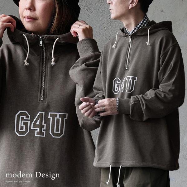 パーカー 長袖 メンズ レディース ハーフジップ 裏毛 スウェット ロゴプリント 伸縮性 パティ m...