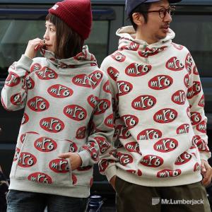 パーカー 裏毛 スウェット メンズ レディース 長袖 プルオーバー コンチョボタン ハイネック USAコットン 綿100％ Mr.Lumberjack ミスターランバージャック
