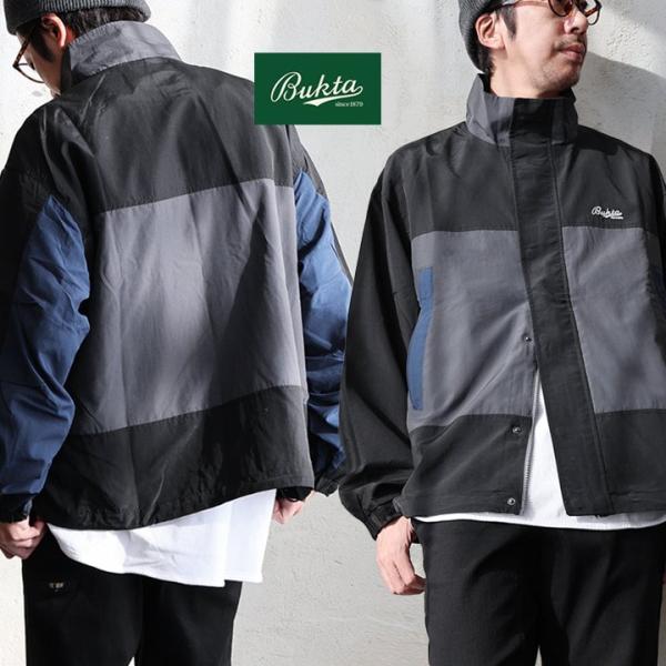 BUKTA バクタ ジャケット 長袖 メンズ レディース スタンドネック 配色 ポリエステル 薄手 ...