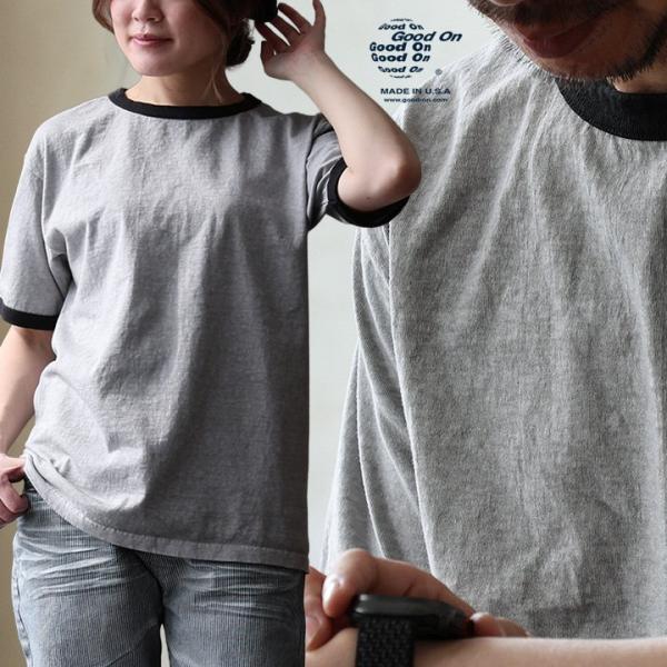 Good On グッドオン Tシャツ リンガーTシャツ 半袖 配色 無地 米綿 USAコットン 天竺...