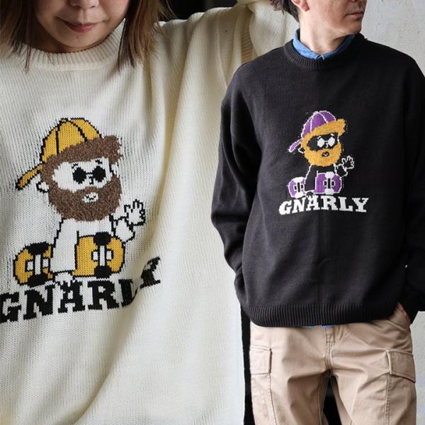 ニット セーター 長袖 メンズ レディース クルーネック キャラクター おじさん アクリル 伸縮性 ...