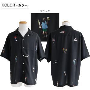 FUN ファン 開襟シャツ メンズ 半袖 総柄...の詳細画像1