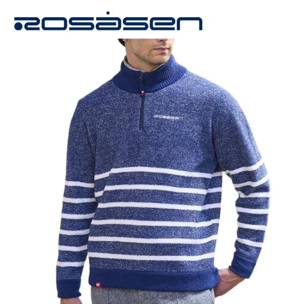 【送料無料】 ROSASEN ロサーセン モールニット ボーダー ハーフジップハイネック メンズ ゴ...