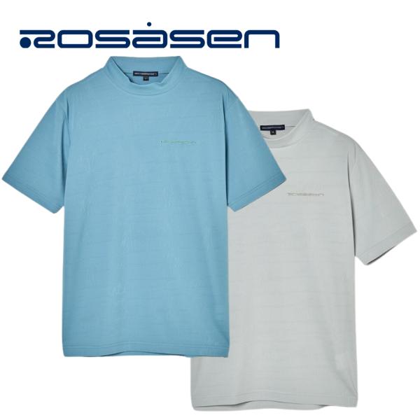 ROSASEN ロサーセン メッシュジャカード半袖モックネック メンズ ゴルフ ゴルフウェア UVカ...