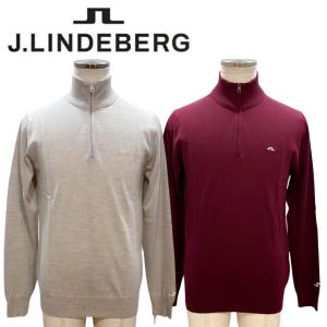 J.LINDEBERG モックネックセーター ネイビー/ホワイト　美品 J.LINDEBERG モックネックセーター ネイビー/ホワイト 美品