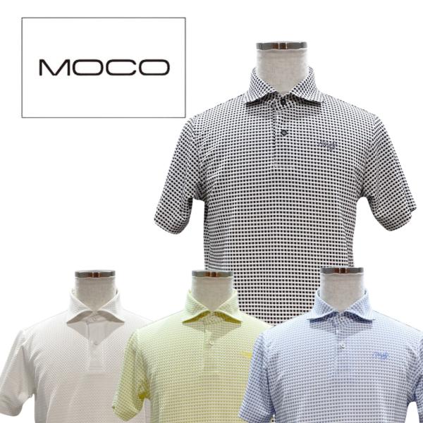 30％SALE！ MOCO モコ HQ/JQニットギンガムチェック メンズ ポロシャツ 半袖ポロ 半...