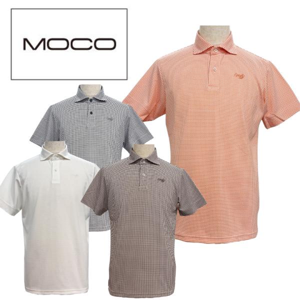 MOCO モコ HG/JQニットギンガム小チェック【半袖シャツ】 メンズ ポロシャツ ゴルフ ゴルフ...