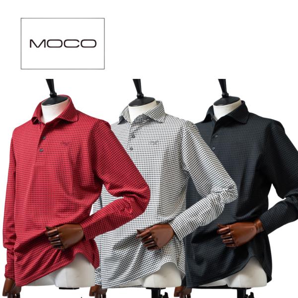 MOCO モコ HG/JQニットギンガムチェック メンズ ゴルフ ビジネス ウェア 紳士服 ポロシャ...