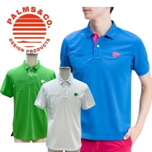 サイズ：S PALMS&amp;CO KIWI&amp;CO  半袖ポロシャツ  ネイビー系 [240101432790] ゴルフウェア メンズ ストスト 新品】PALMS&CO KIWI&CO 半袖ポロシャツ ネイビー系 S ゴルフ