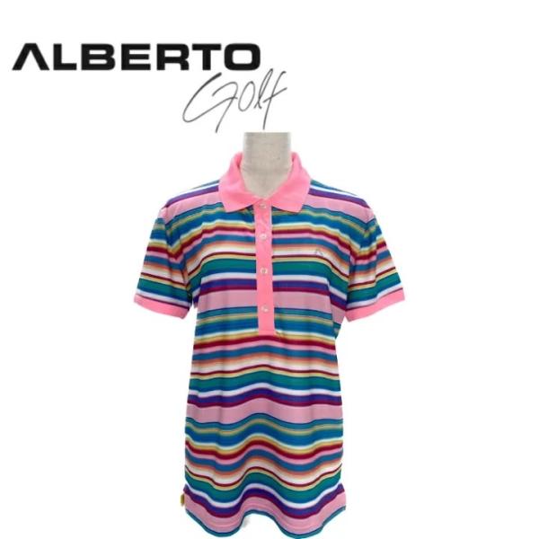 50％OFF！ OUTLET！ ALBERTO アルベルト レディース ポロ ポロシャツ 半袖 ゴル...