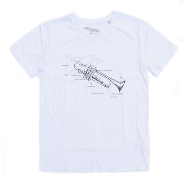 WORN FREE ウォーンフリー マイルスデイビス Trumpet Parts Tシャツ - 白