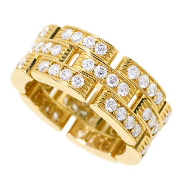 [中古] カルティエ マイヨン パンテール フルパヴェ ダイヤモンド リング #49刻印 8号 K1...