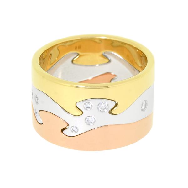 [中古] ジョージジェンセン フュージョン 3連 リング #61刻印 20号位 K18YG/WG/P...