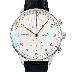 IWC / 自動巻腕時計/アナログ/レザー/NVY/BLK/SS/IW371606 IWC◇自動巻腕時計/アナログ/レザー/NVY/BLK/SS/IW371606 : セカンド