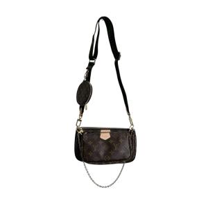 ルイヴィトン ポーチ M44813 ミュルティ・ポシェット・アクセソワール モノグラム ショルダー LOUIS VUITTON カーキ×ブラウン レディース