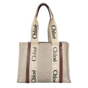 Chloe（クロエ） ウッディ スモール トートバッグ キャンバス ベージュ 