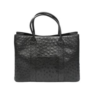 オーストリッチハンドバッグ/ブラック/JRA155/SAランク/18【中古