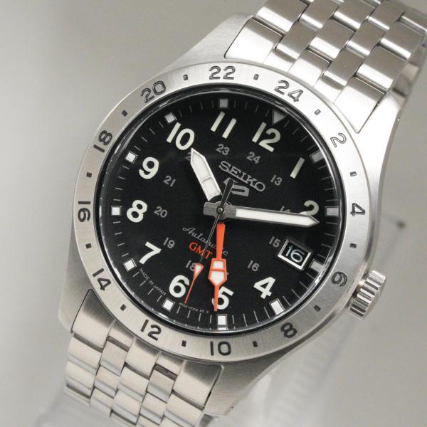 セイコー SEIKO 腕時計 5スポーツ GMT SBSC011 黒文字盤 自動巻 メンズ 中古 極...
