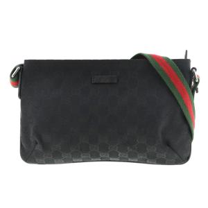 【中古】 GUCCI （グッチ） GGキャンバスショルダーバッグ バッグ ショルダー/メッセンジャーバッグ  Black 189749 used:AB｜pawnshopriz